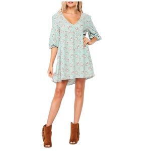 VELVET TORCH Cheetah Print V-Neck Puff Sleeve Shift Dress